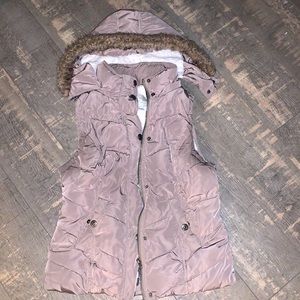 Small Sherpa / tan hooded vest